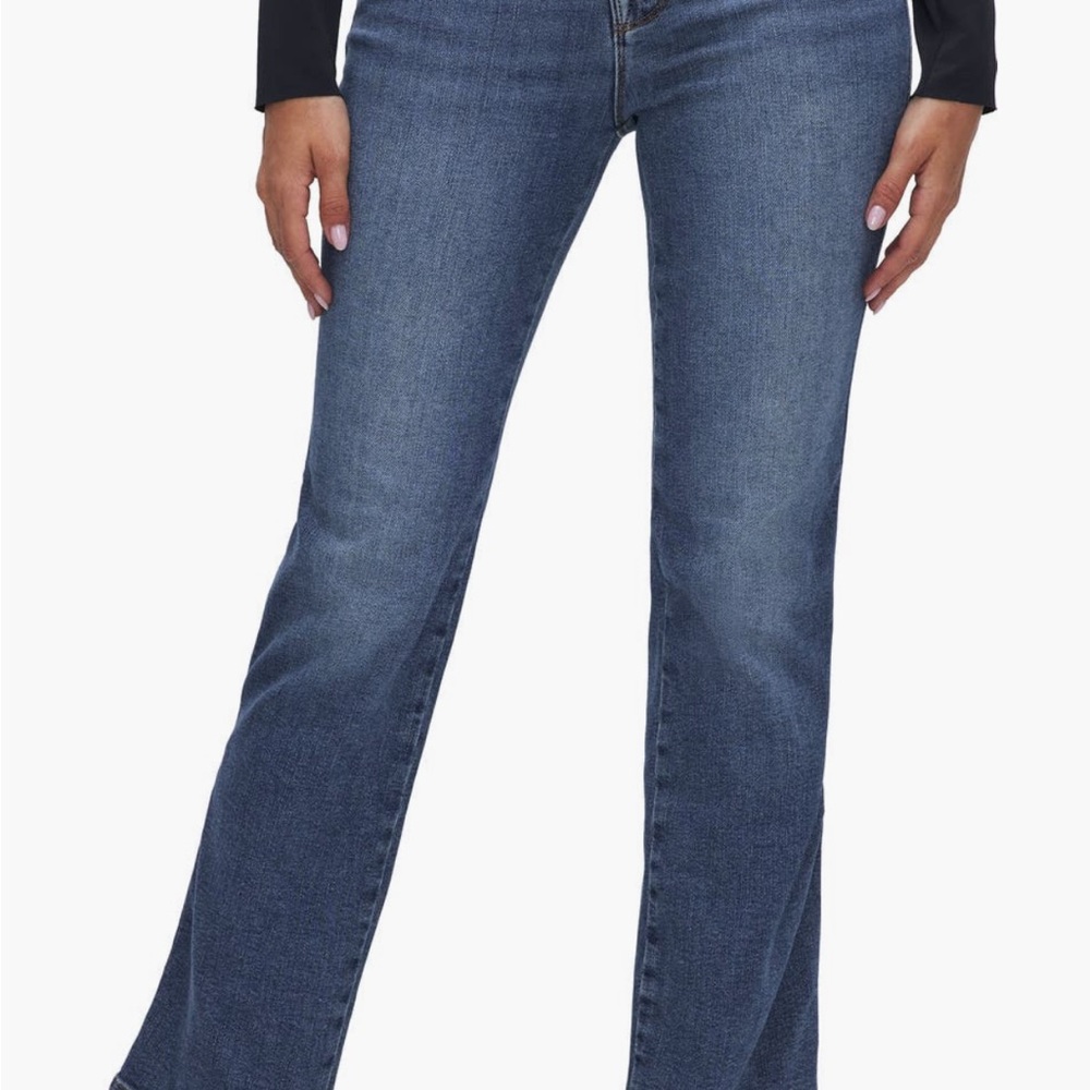 Good American Dark Blue Straight Let Jeans